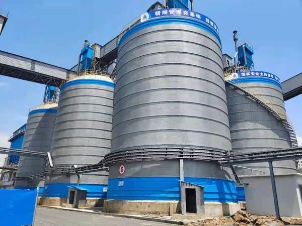 钢板仓产品案例--安康6座5千吨水泥库1座5万吨熟料库
